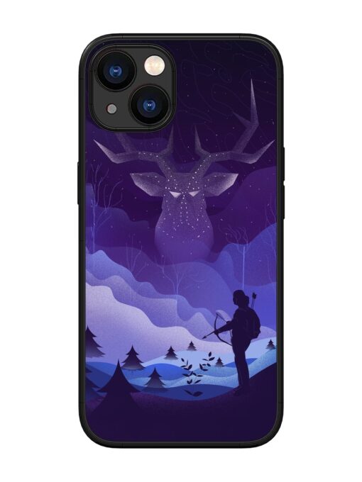 Deer Forest River Glossy Metal Phone Cover for Apple Iphone 13 Zapvi