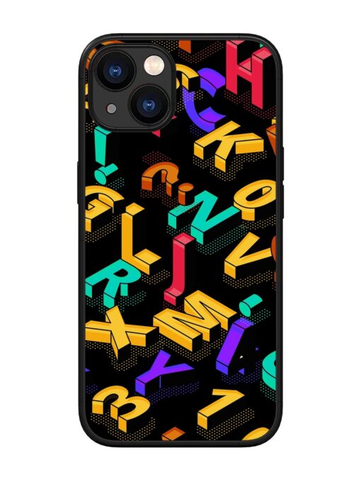 Seamless Pattern With Letters Glossy Metal Phone Cover for Apple Iphone 13 Zapvi