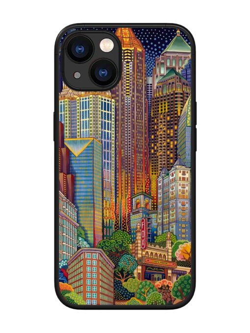 Cityscapes Art Glossy Metal Phone Cover for Apple Iphone 13 Zapvi