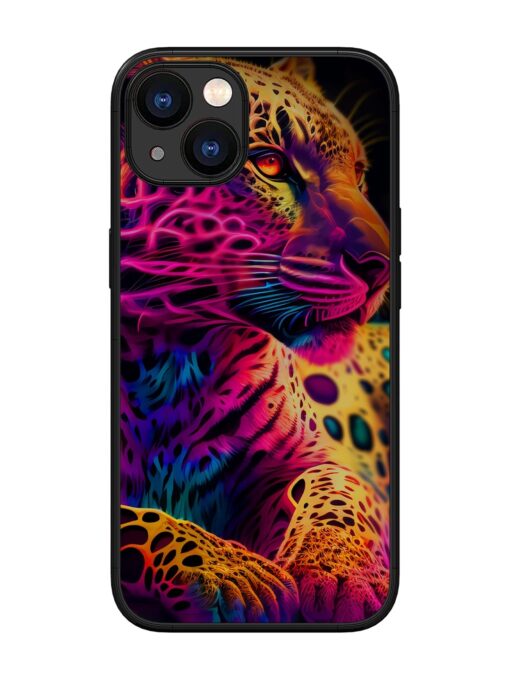 Leopard Art Glossy Metal Phone Cover for Apple Iphone 13 Zapvi