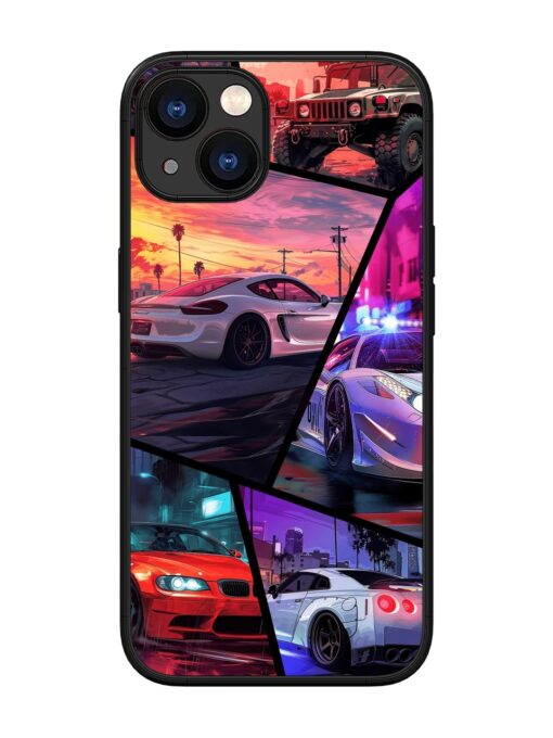 Ride In Pixels Glossy Metal Phone Cover for Apple Iphone 13 Zapvi