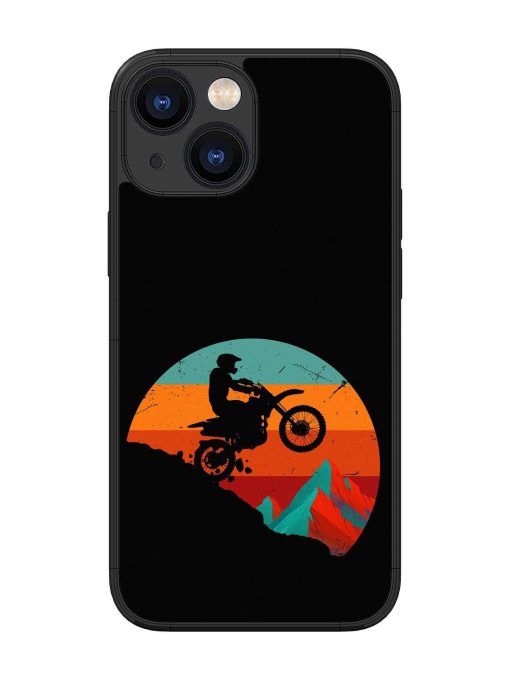 Mountain Bike Glossy Metal Phone Cover for Apple Iphone 13 Mini Zapvi