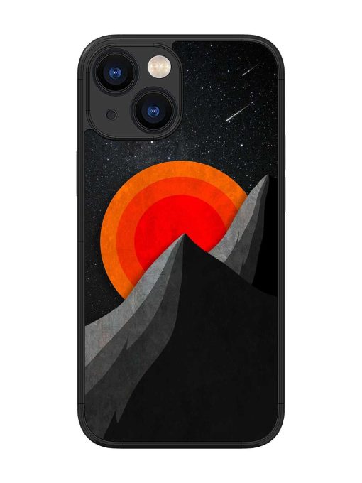 Black Mountain Glossy Metal Phone Cover for Apple Iphone 13 Mini