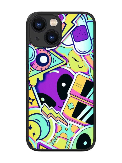 Scratch Art Glossy Metal Phone Cover for Apple Iphone 13 Mini