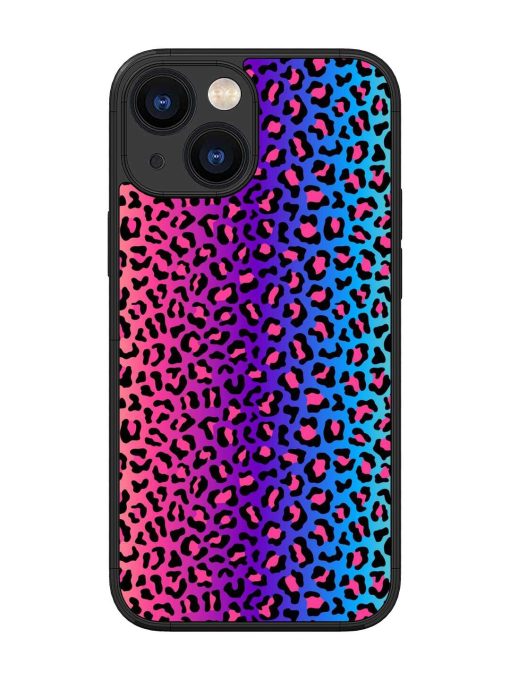 Colorful Leopard Seamless Glossy Metal Phone Cover for Apple Iphone 13 Mini Zapvi