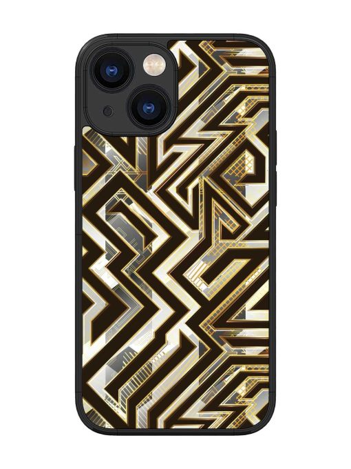 Technology Geometric Seamless Glossy Metal Phone Cover for Apple Iphone 13 Mini Zapvi