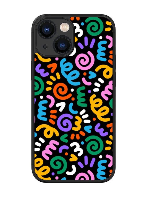 Colorful Seamless Vector Glossy Metal Phone Cover for Apple Iphone 13 Mini Zapvi