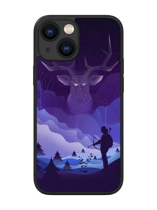 Deer Forest River Glossy Metal Phone Cover for Apple Iphone 13 Mini Zapvi