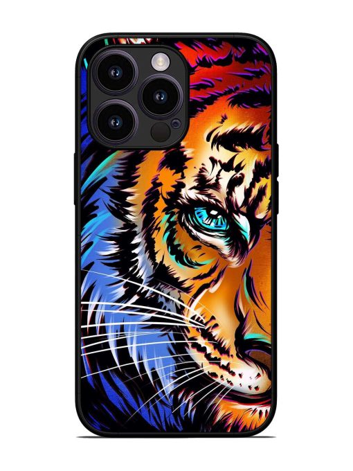 Colorful Lion Art Glossy Metal Phone Cover for Apple Iphone 13 Pro