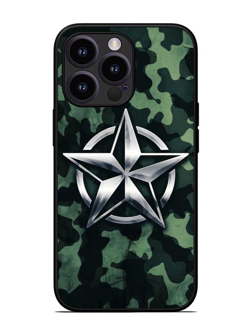 Indian Army Star Design Glossy Metal Phone Cover for Apple Iphone 13 Pro Zapvi