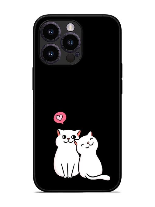 Cat Love Glossy Metal Phone Cover for Apple Iphone 13 Pro Zapvi