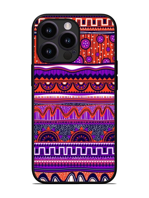 Ethnic Seamless Pattern Glossy Metal TPU Phone Cover for Apple Iphone 13 Pro