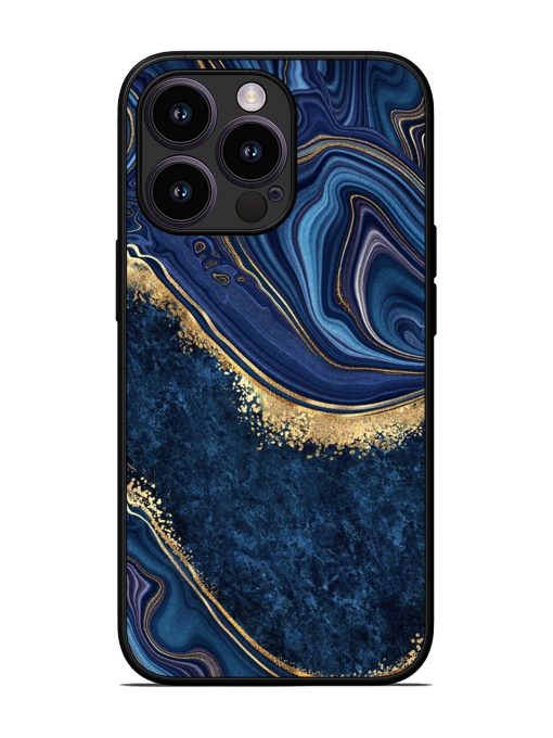 Abstract Background Blue Glossy Metal TPU Phone Cover for Apple Iphone 13 Pro