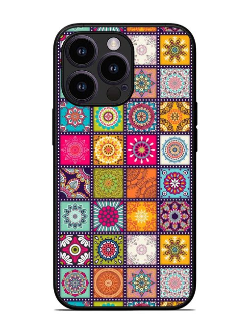 Seamless Pattern Vintage Glossy Metal Phone Cover for Apple Iphone 13 Pro Zapvi