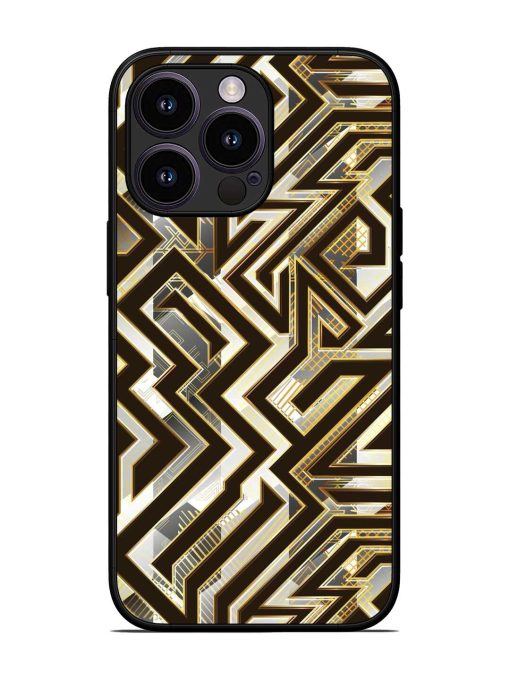 Technology Geometric Seamless Glossy Metal Phone Cover for Apple Iphone 13 Pro Zapvi