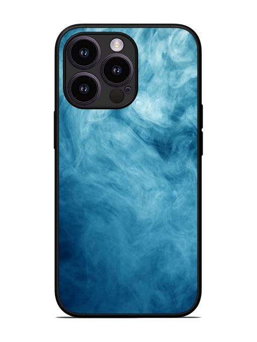 Blue Smoke Art Glossy Metal Phone Cover for Apple Iphone 13 Pro