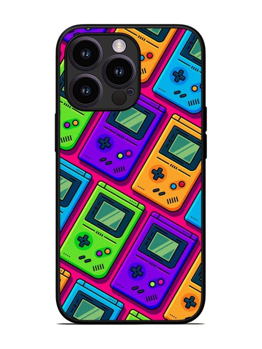 Game Seamless Pattern Glossy Metal Phone Cover for Apple Iphone 13 Pro Zapvi