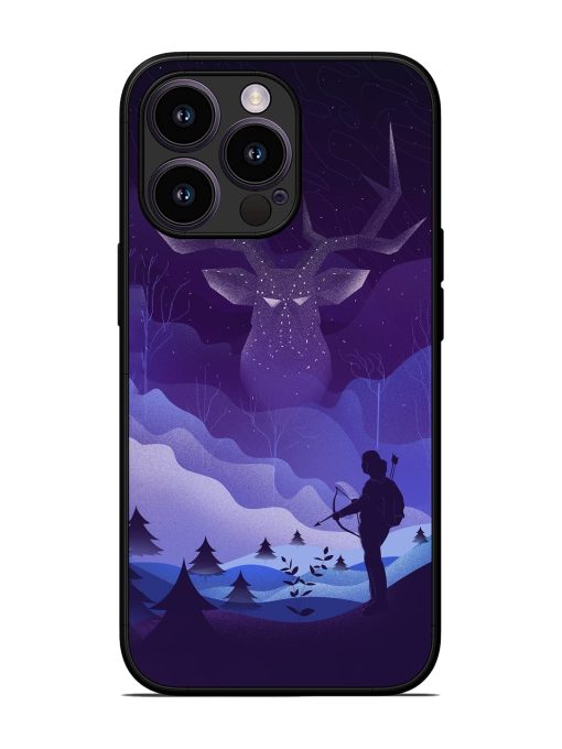 Deer Forest River Glossy Metal Phone Cover for Apple Iphone 13 Pro