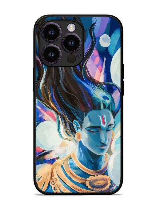 Bhagwan Sri Krishna Glossy Metal Phone Cover for Apple Iphone 13 Pro