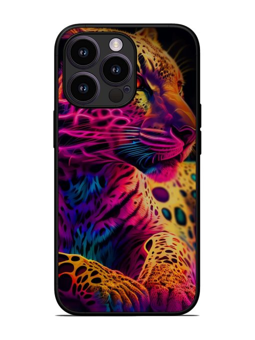 Leopard Art Glossy Metal Phone Cover for Apple Iphone 13 Pro Zapvi