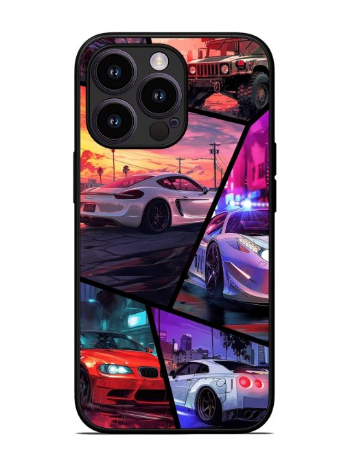 Ride In Pixels Glossy Metal Phone Cover for Apple Iphone 13 Pro