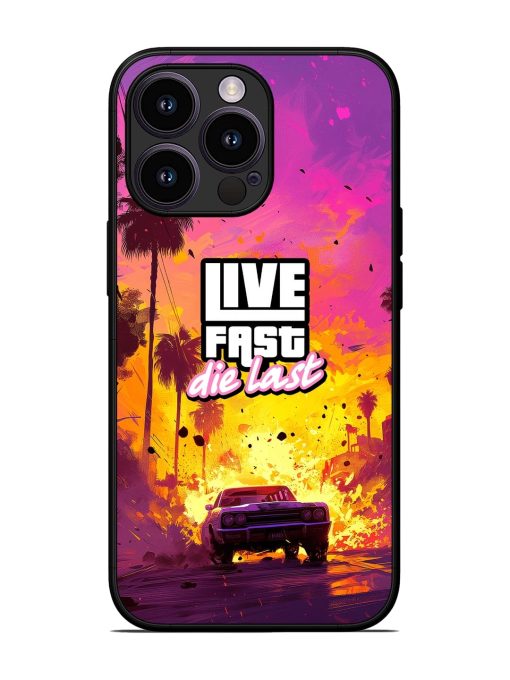 Live Fast Glossy Metal Phone Cover for Apple Iphone 13 Pro