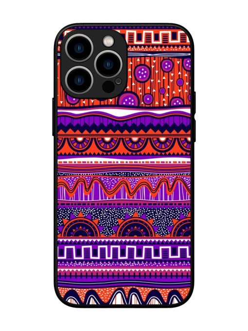 Ethnic Seamless Pattern Glossy Metal TPU Phone Cover for Apple Iphone 13 Pro Max Zapvi