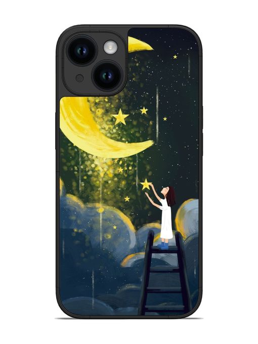 Moonlight Healing Night Illustration Glossy Metal TPU Phone Cover for Apple Iphone 14 Zapvi