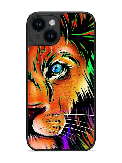 Colorful Lion Design Glossy Metal TPU Phone Cover for Apple Iphone 14 Zapvi