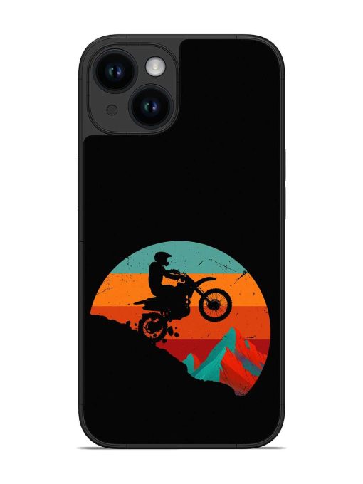 Mountain Bike Glossy Metal Phone Cover for Apple Iphone 14 Zapvi