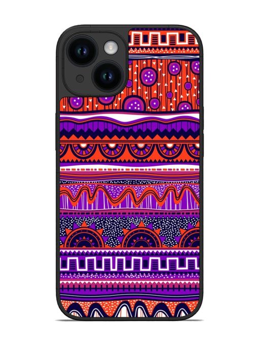 Ethnic Seamless Pattern Glossy Metal TPU Phone Cover for Apple Iphone 14 Zapvi