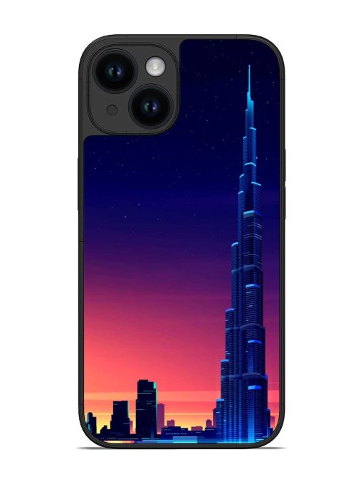 Burj Khalifa Abstract Glossy Metal Phone Cover for Apple Iphone 14 Zapvi