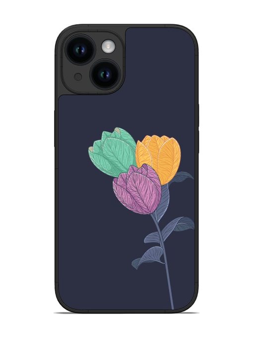 Flower Vector Glossy Metal Phone Cover for Apple Iphone 14