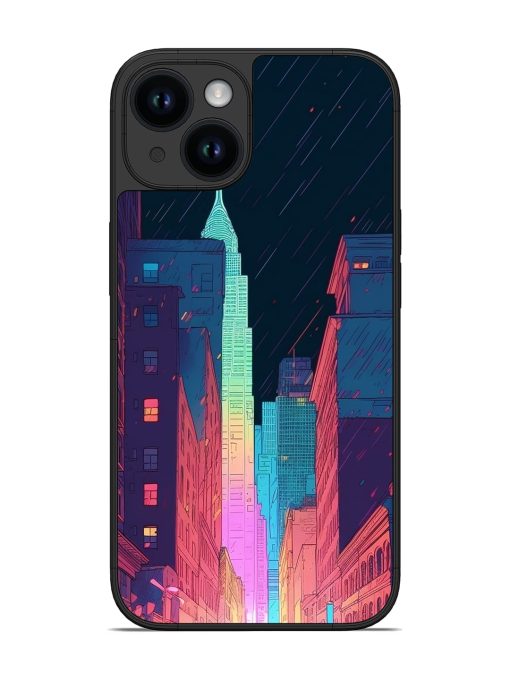 Minimal City Art Glossy Metal Phone Cover for Apple Iphone 14 Zapvi