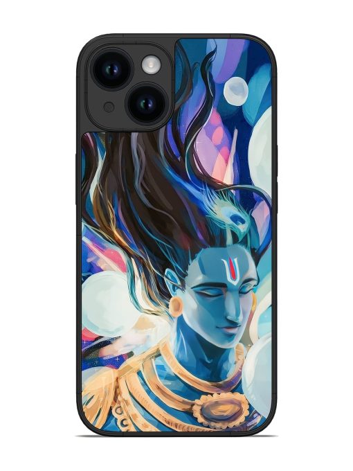 Bhagwan Sri Krishna Glossy Metal Phone Cover for Apple Iphone 14 Zapvi