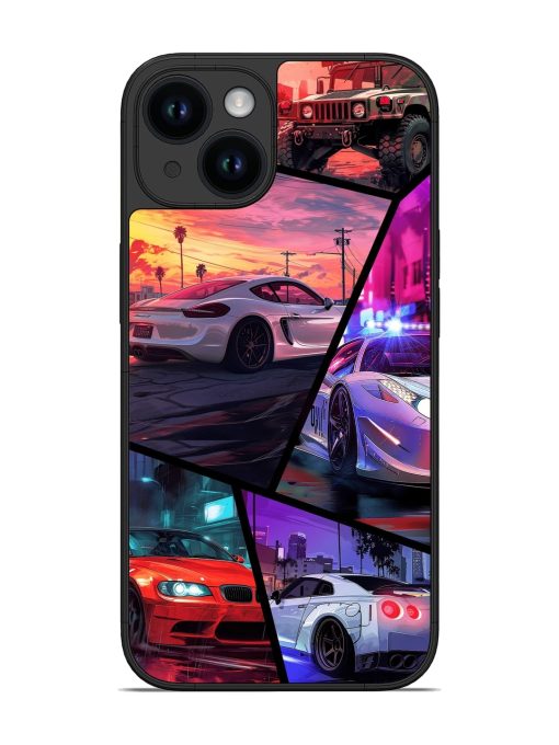 Ride In Pixels Glossy Metal Phone Cover for Apple Iphone 14 Zapvi