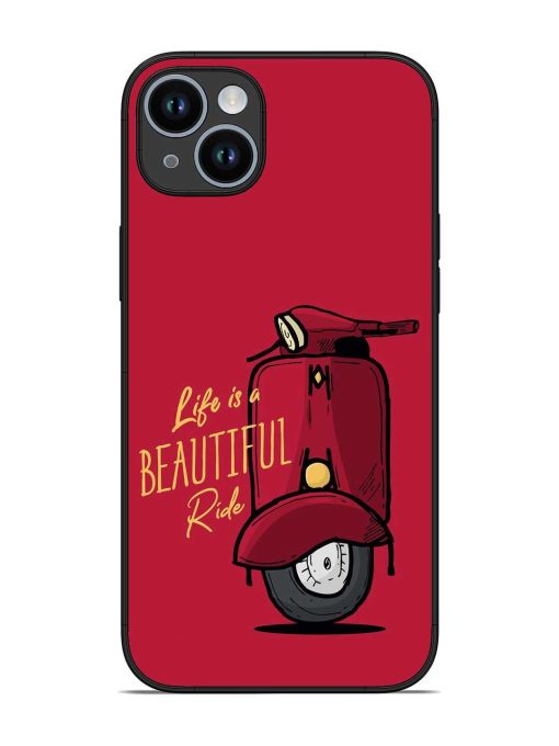 Life Is Beautiful Rides Glossy Metal Phone Cover for Apple Iphone 14 Plus Zapvi