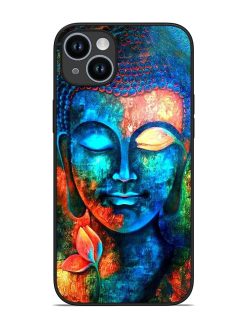 Buddha Painting Glossy Metal Phone Cover for Apple Iphone 14 Plus