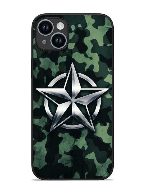 Indian Army Star Design Glossy Metal Phone Cover for Apple Iphone 14 Plus Zapvi