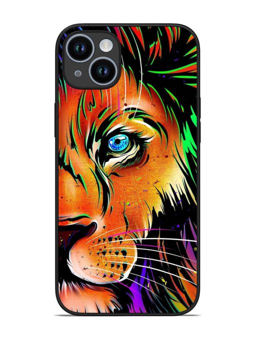 Colorful Lion Design Glossy Metal TPU Phone Cover for Apple Iphone 14 Plus Zapvi