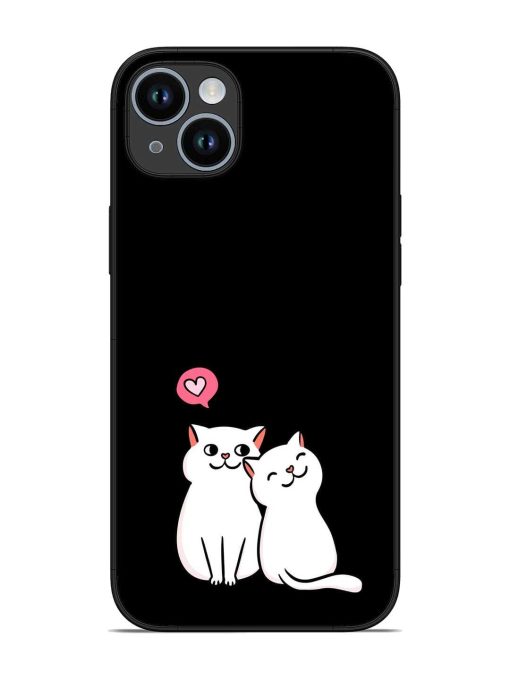 Cat Love Glossy Metal Phone Cover for Apple Iphone 14 Plus Zapvi