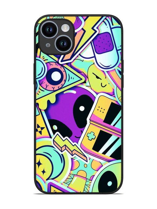 Scratch Art Glossy Metal Phone Cover for Apple Iphone 14 Plus Zapvi