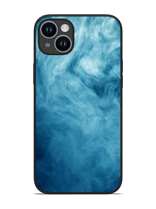 Blue Smoke Art Glossy Metal Phone Cover for Apple Iphone 14 Plus Zapvi