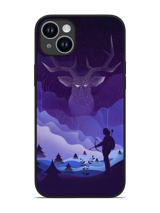 Deer Forest River Glossy Metal Phone Cover for Apple Iphone 14 Plus Zapvi