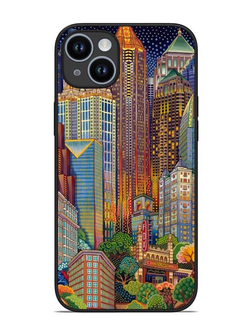 Cityscapes Art Glossy Metal Phone Cover for Apple Iphone 14 Plus Zapvi