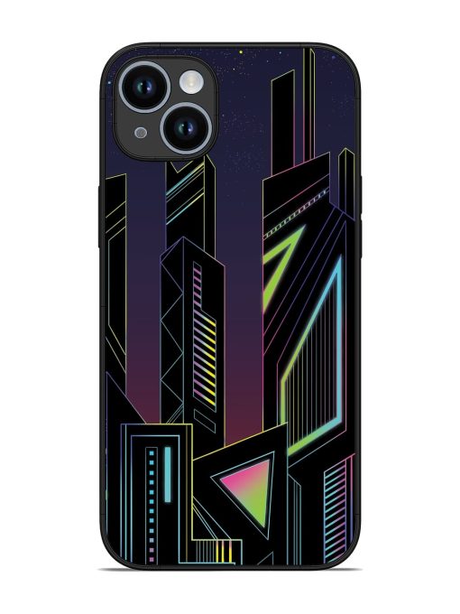 Neon Dreamscape Glossy Metal Phone Cover for Apple Iphone 14 Plus Zapvi