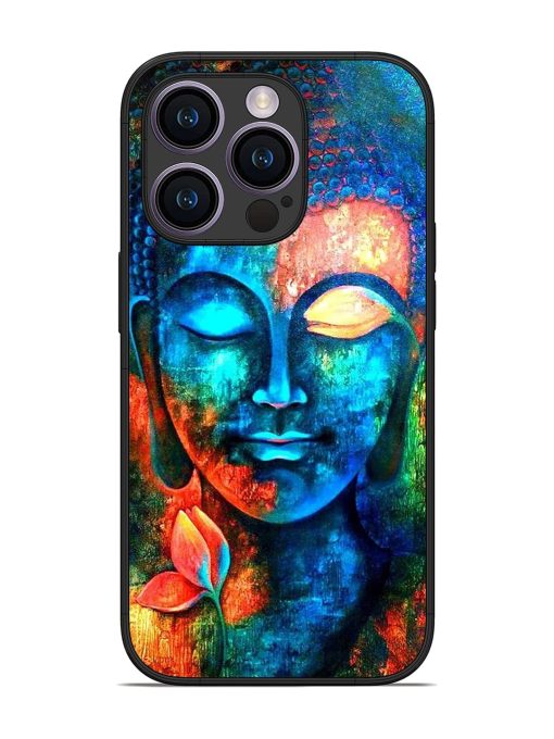 Buddha Painting Glossy Metal Phone Cover for Apple Iphone 14 Pro