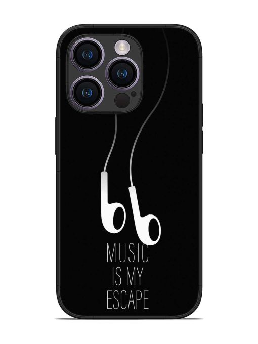 Music Is My Escape Glossy Metal Phone Cover for Apple Iphone 14 Pro Zapvi