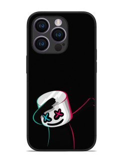 Black Marshmallow Glossy Metal Phone Cover for Apple Iphone 14 Pro