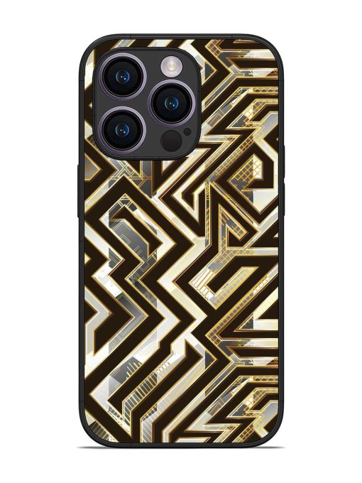 Technology Geometric Seamless Glossy Metal Phone Cover for Apple Iphone 14 Pro Zapvi